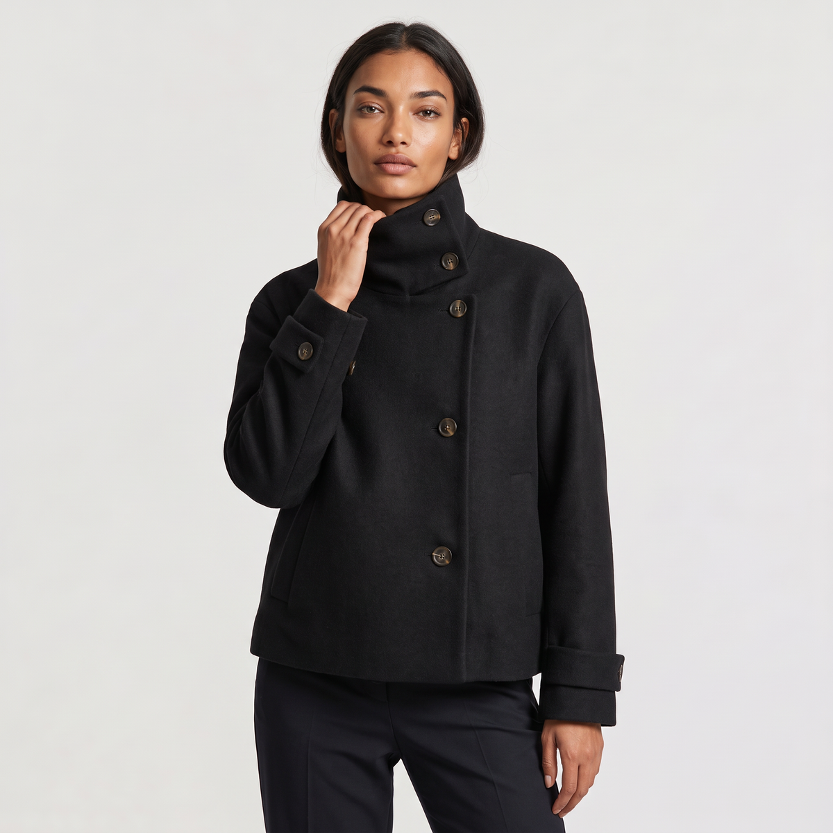 Women's Funnel Neck Button-Front Jacket