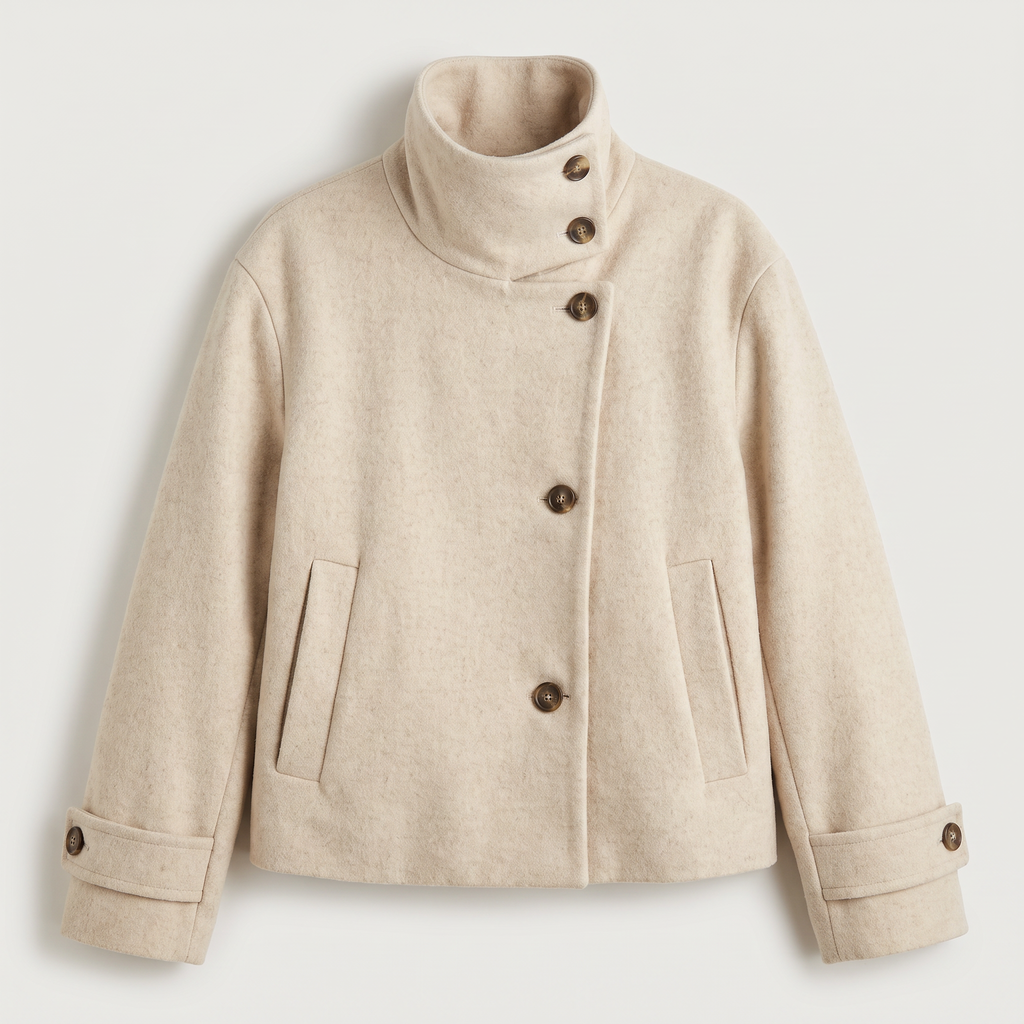 Women's Funnel Neck Button-Front Jacket