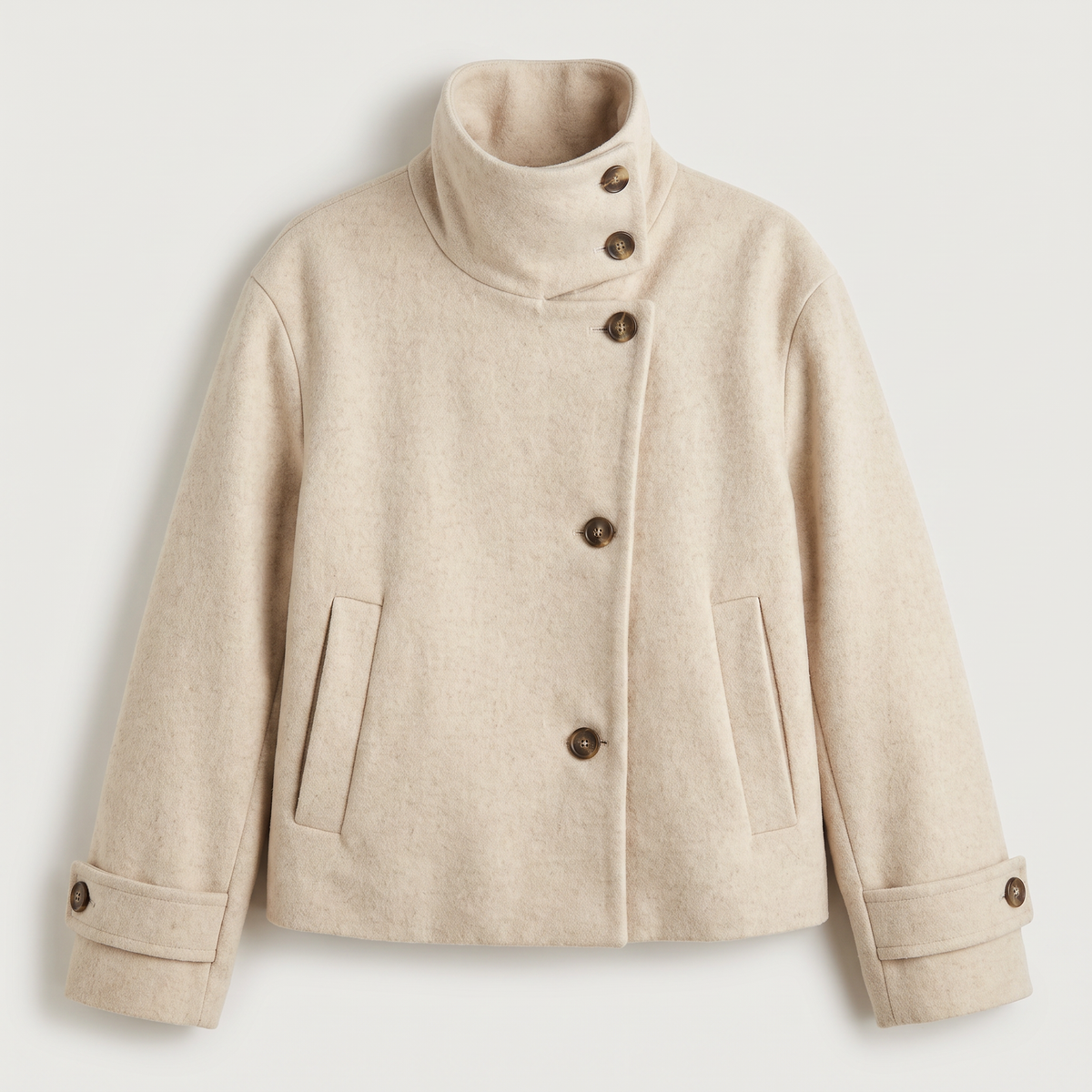 Women's Funnel Neck Button-Front Jacket