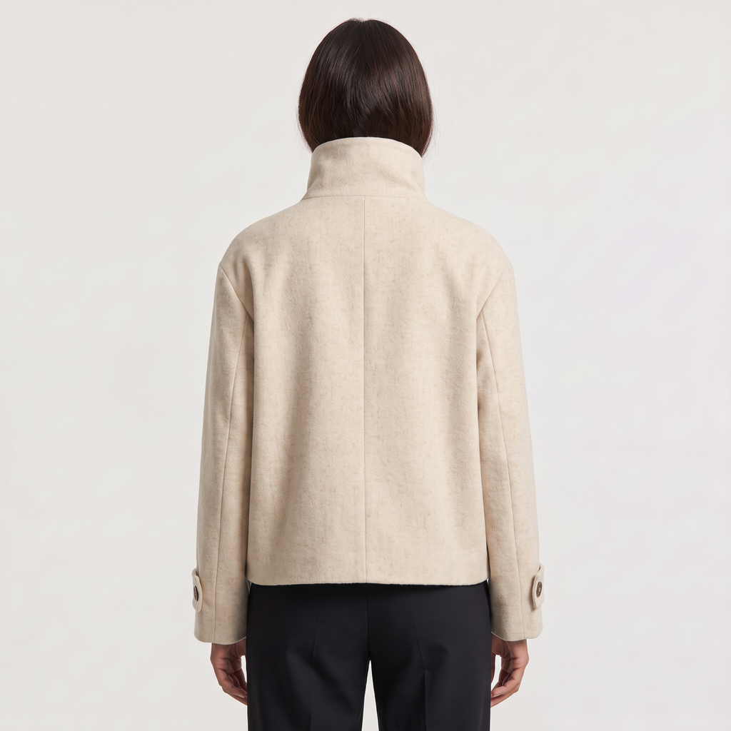 Women's Funnel Neck Button-Front Jacket