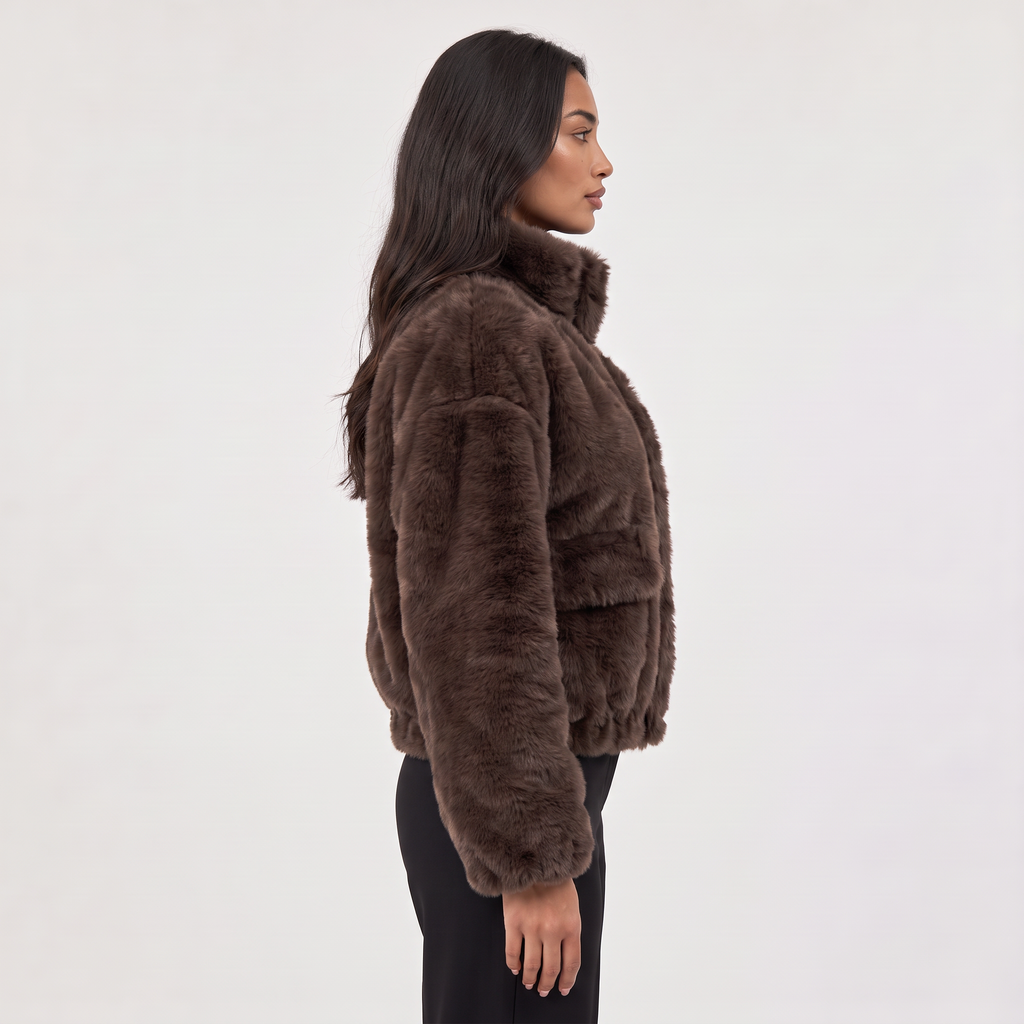 Women's Faux Fur Bomber Jacket