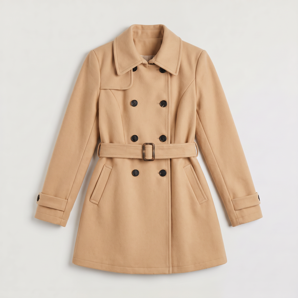 Women's Double-Breasted Belted Trench Coat