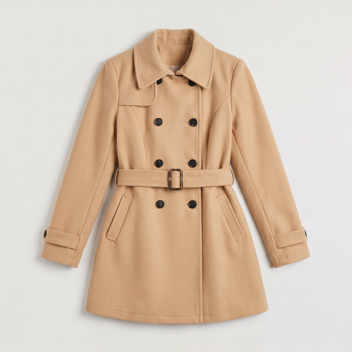 Women's Double-Breasted Belted Trench Coat