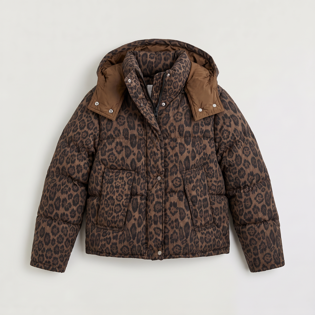 Women's Leopard Print Puffer Jacket