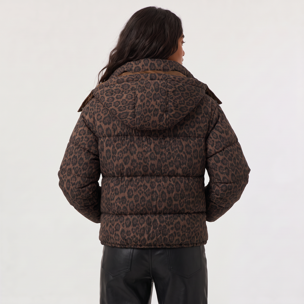 Women's Leopard Print Puffer Jacket