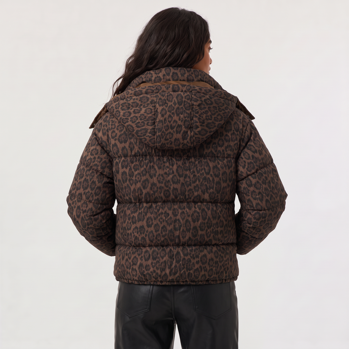 Women's Leopard Print Puffer Jacket