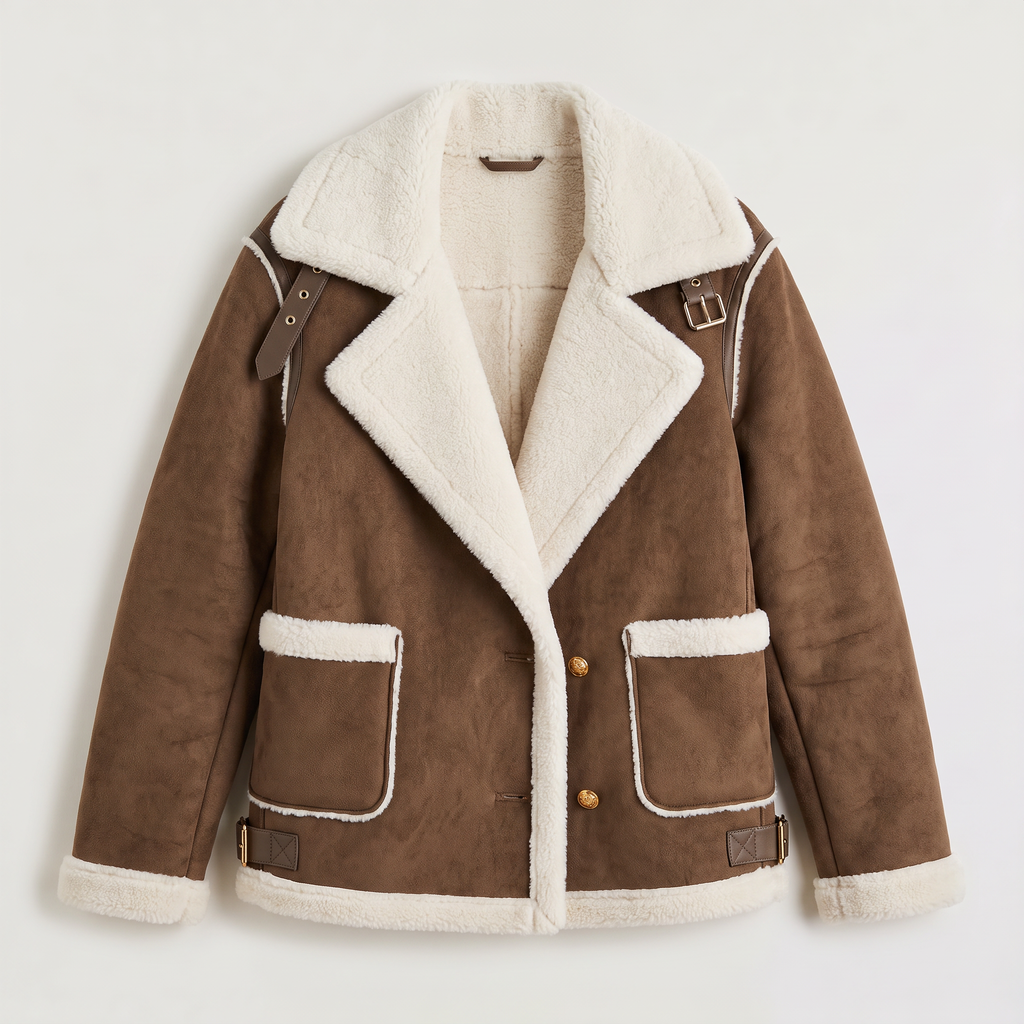 Women's Shearling-Trim Aviator Jacket