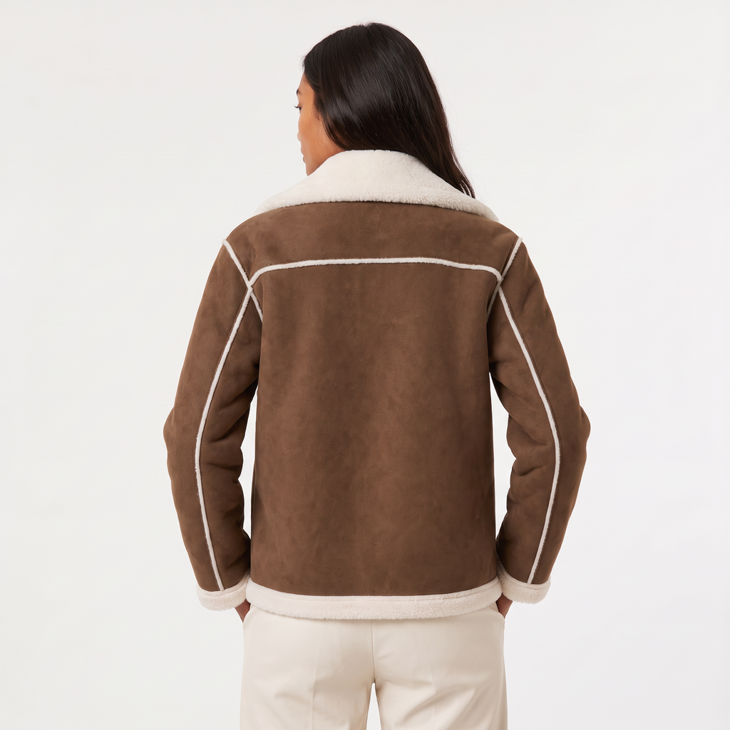 Women's Shearling-Trim Aviator Jacket