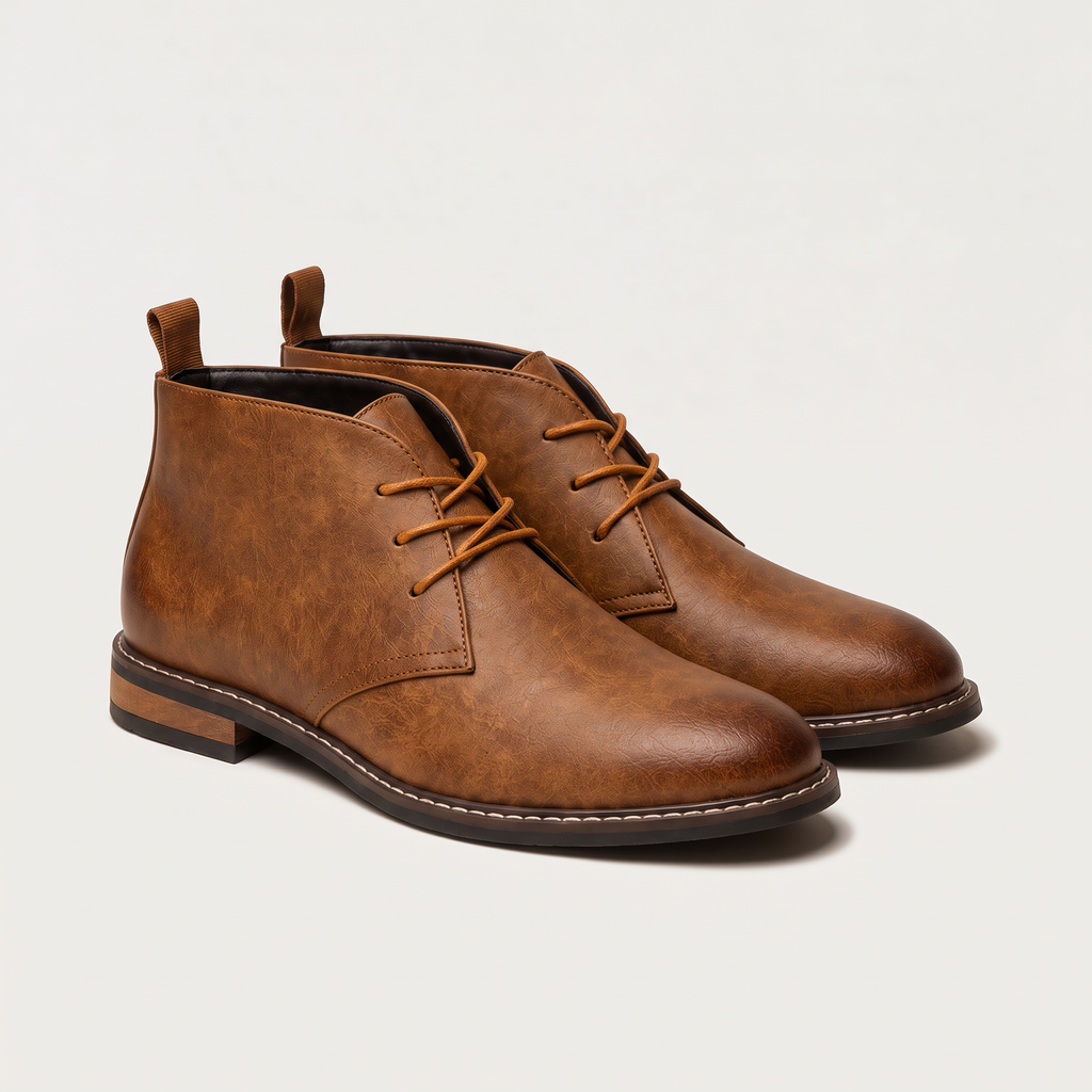 Men's Leather Lace-Up Chukka Boots