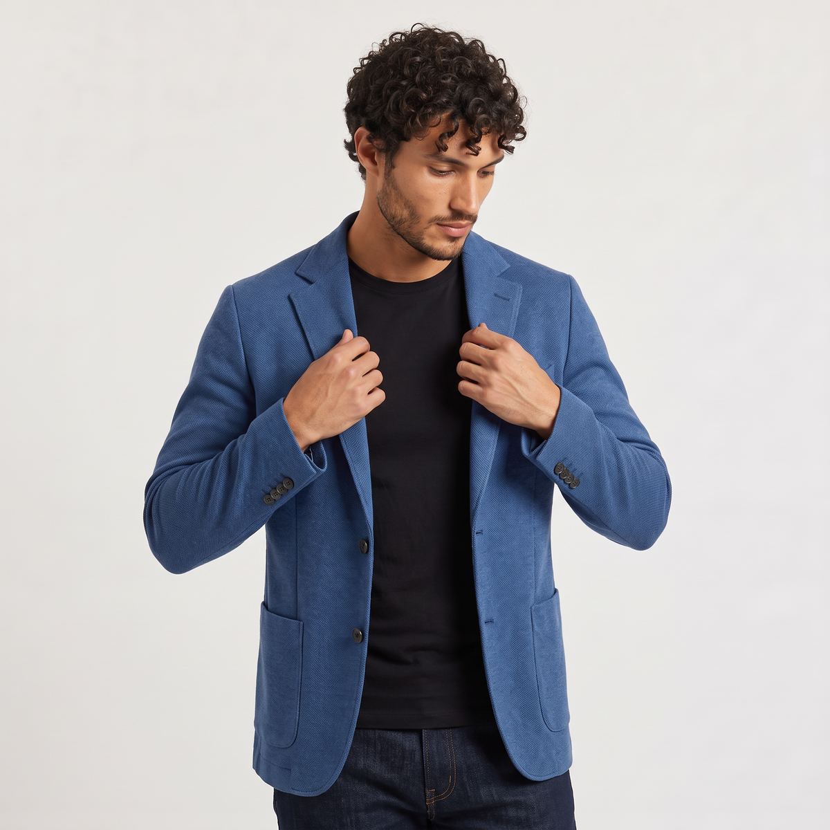 Men's Tailored Knit Blazer - Smart Casual Wear