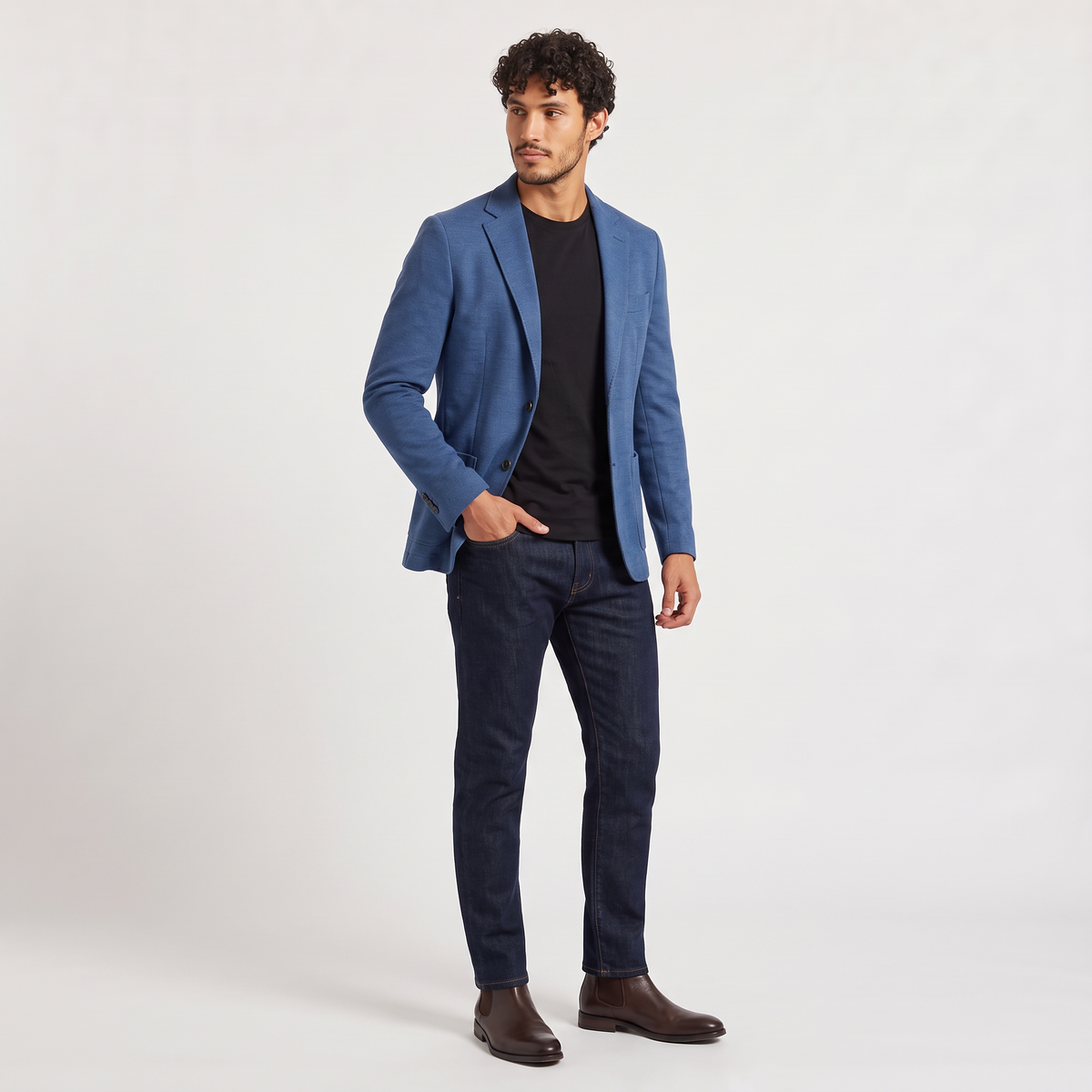 Men's Tailored Knit Blazer - Smart Casual Wear
