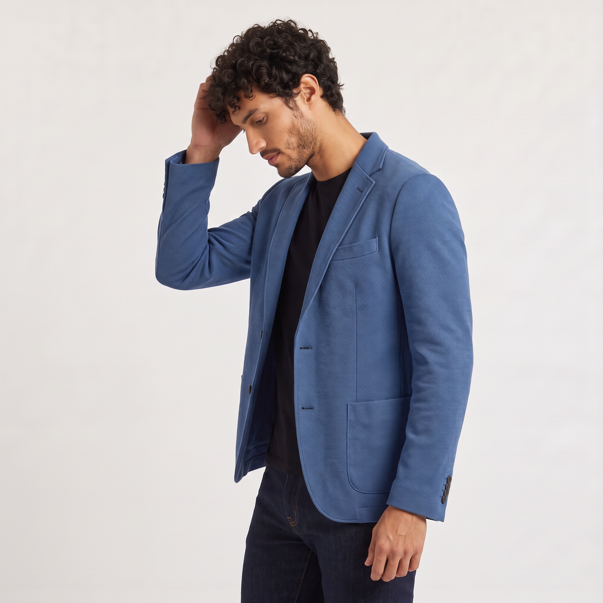 Men's Tailored Knit Blazer - Smart Casual Wear