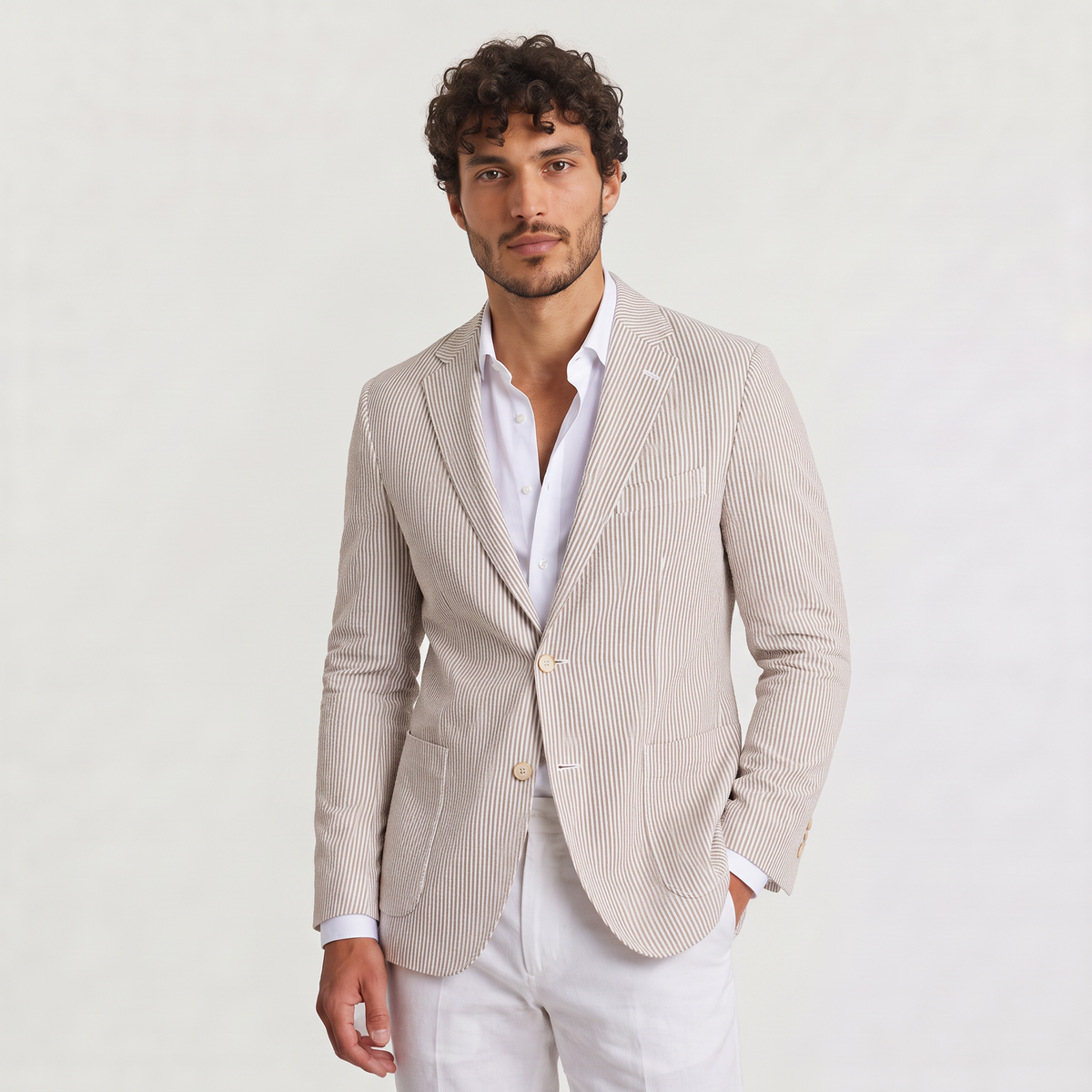 Men's Striped Seersucker Blazer