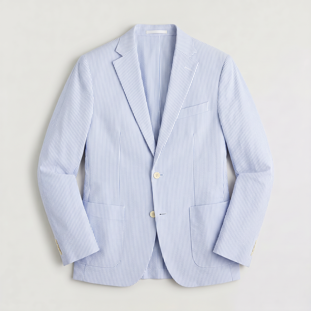Men's Striped Seersucker Blazer