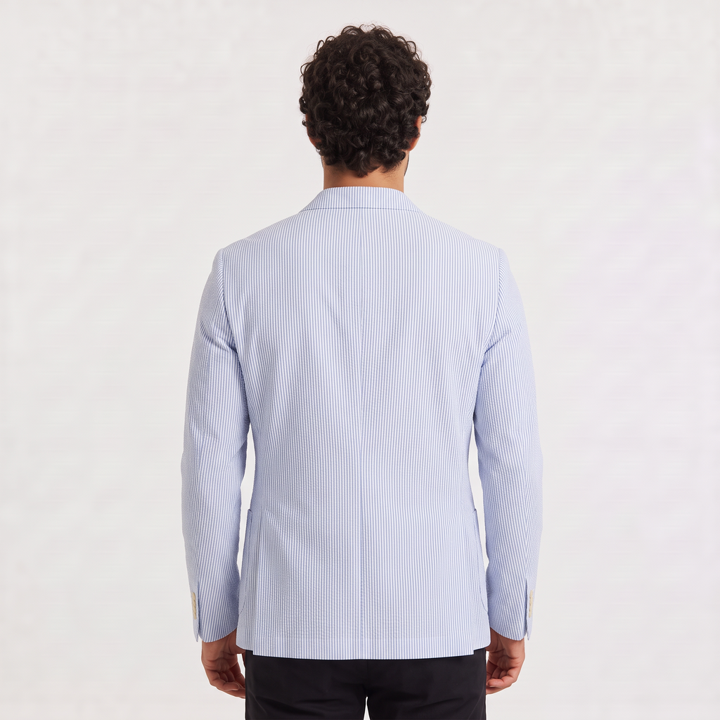 Men's Striped Seersucker Blazer