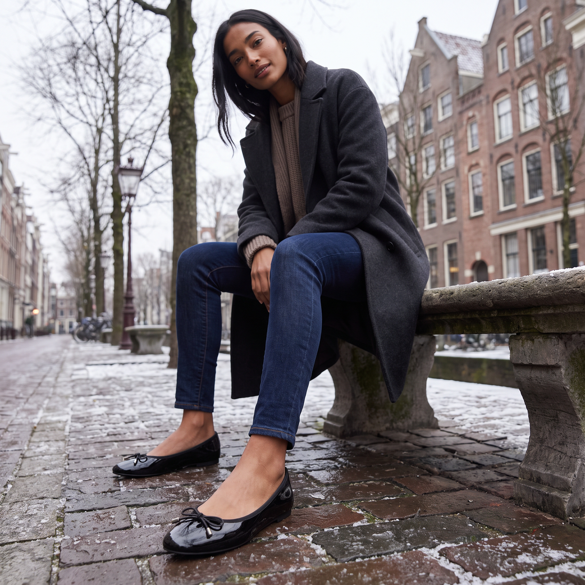 Women's Bow Detail Slip-On Ballerina Shoes