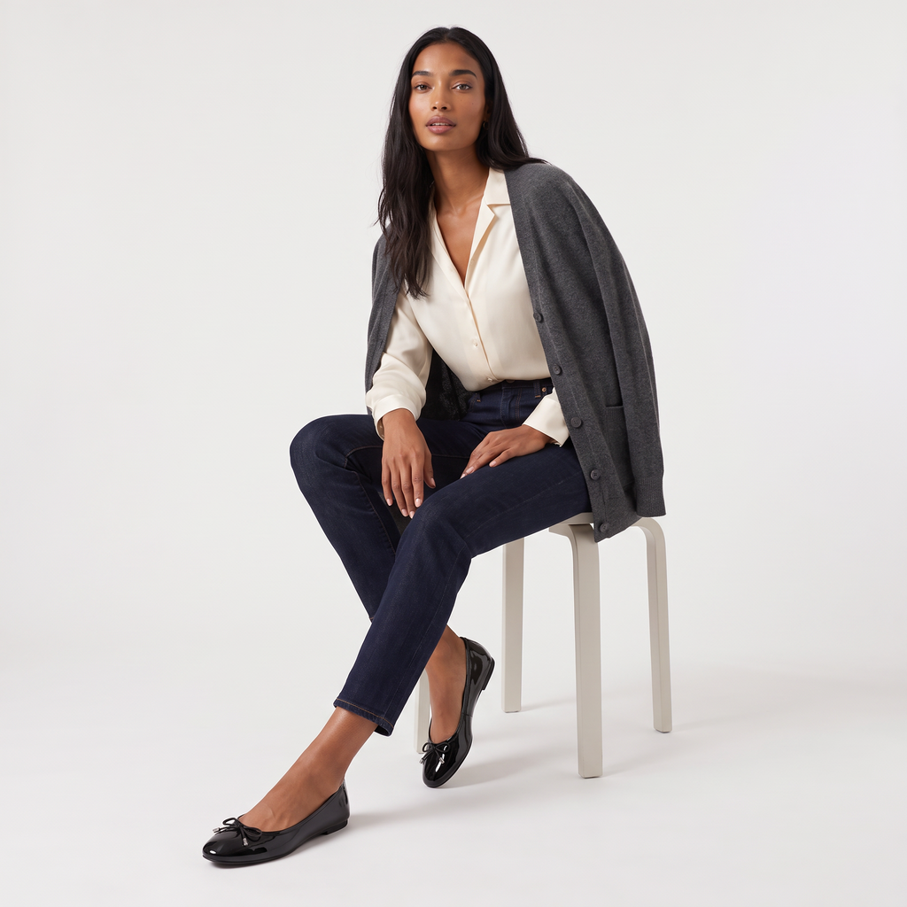 Women's Bow Detail Slip-On Ballerina Shoes
