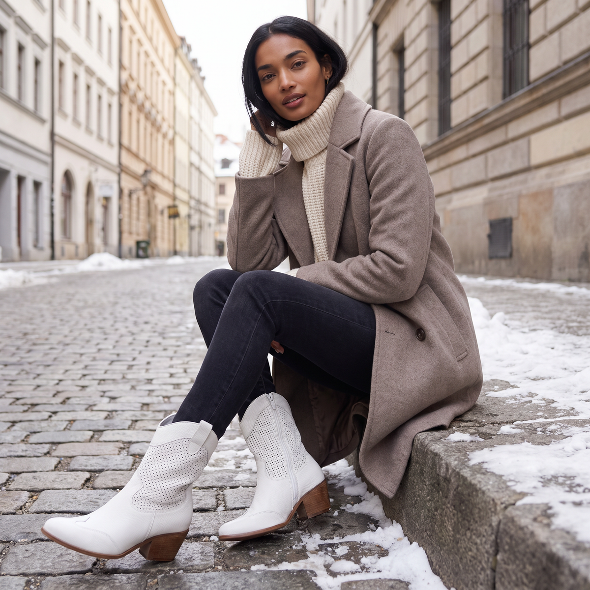 Women's Perforated Western Mid-Calf Boots