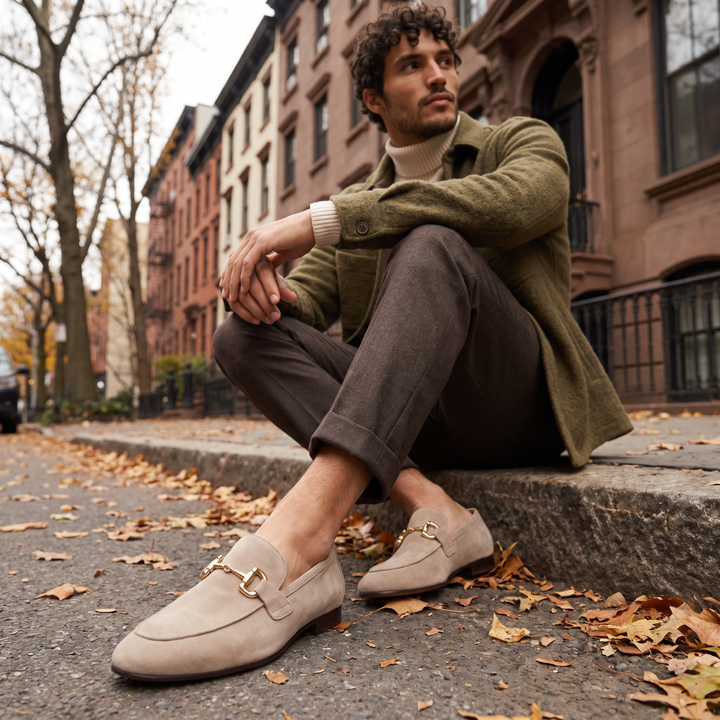 Men's Suede Horsebit Loafers