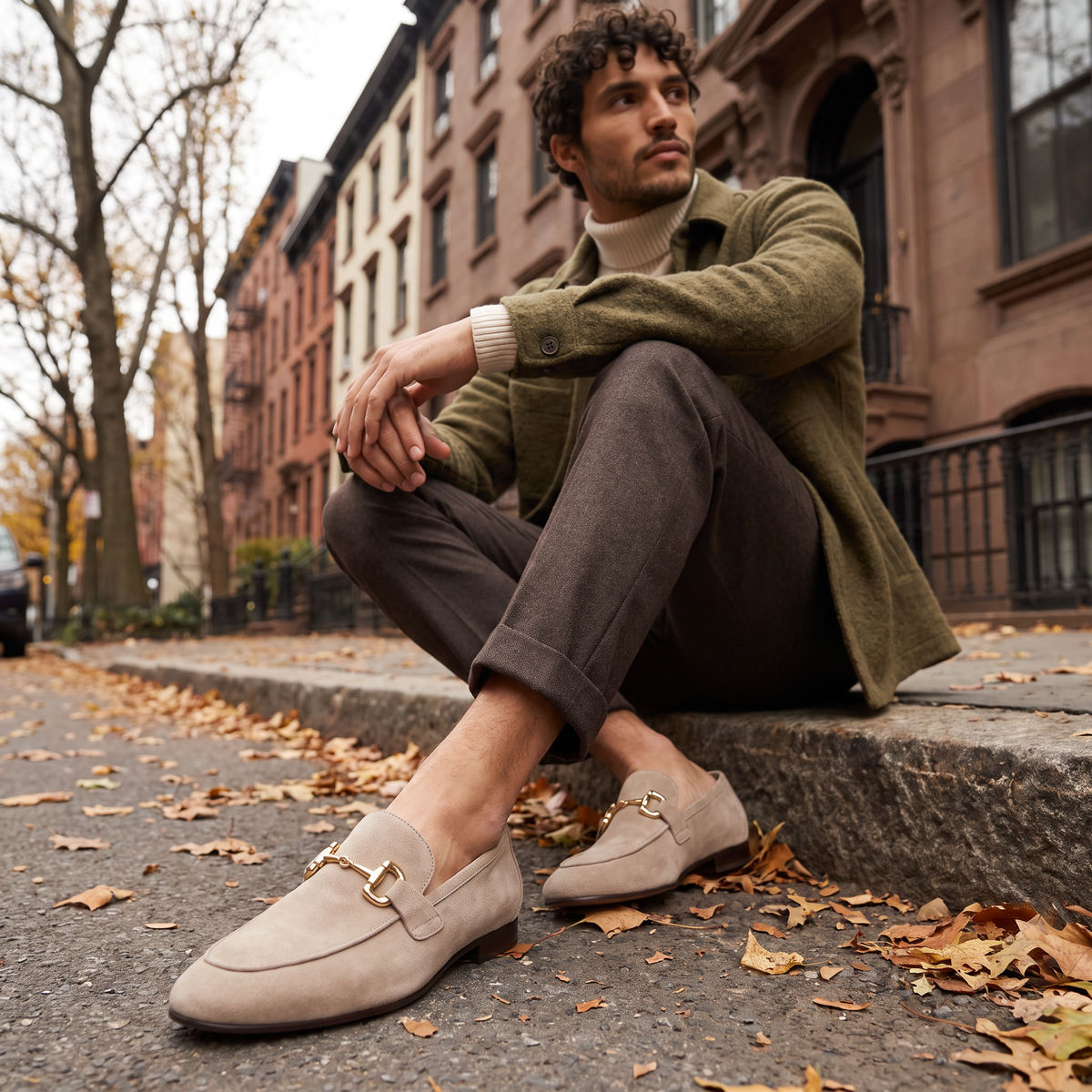 Men's Suede Horsebit Loafers