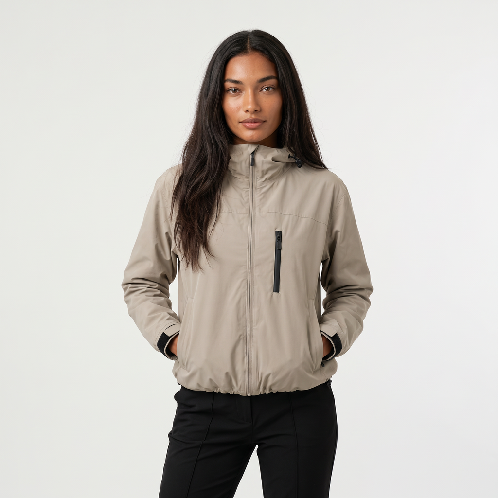 Women's Cropped Hooded Windbreaker Jacket