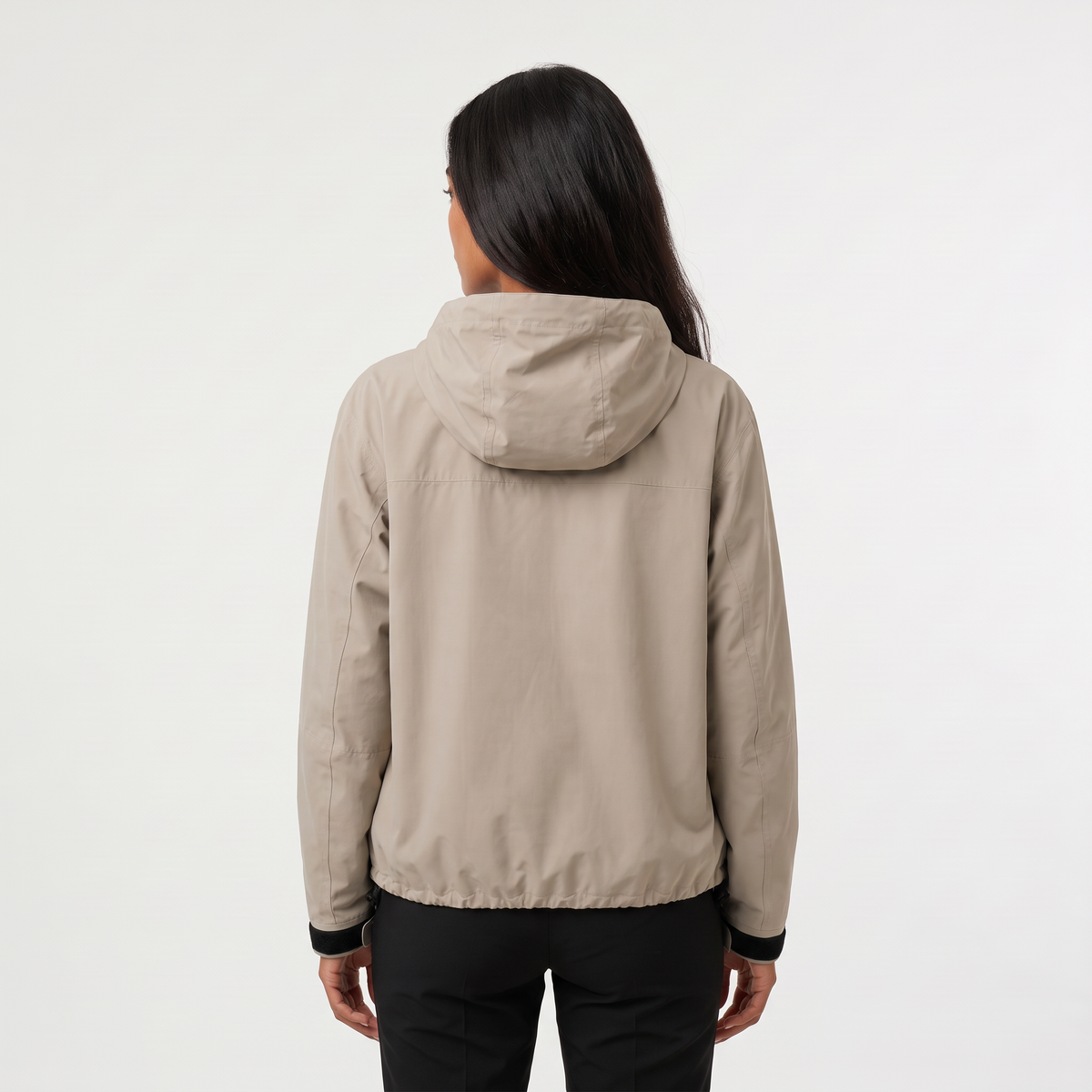 Women's Cropped Hooded Windbreaker Jacket