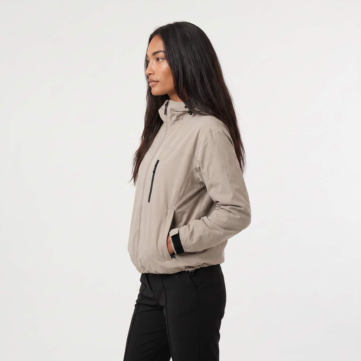 Women's Cropped Hooded Windbreaker Jacket