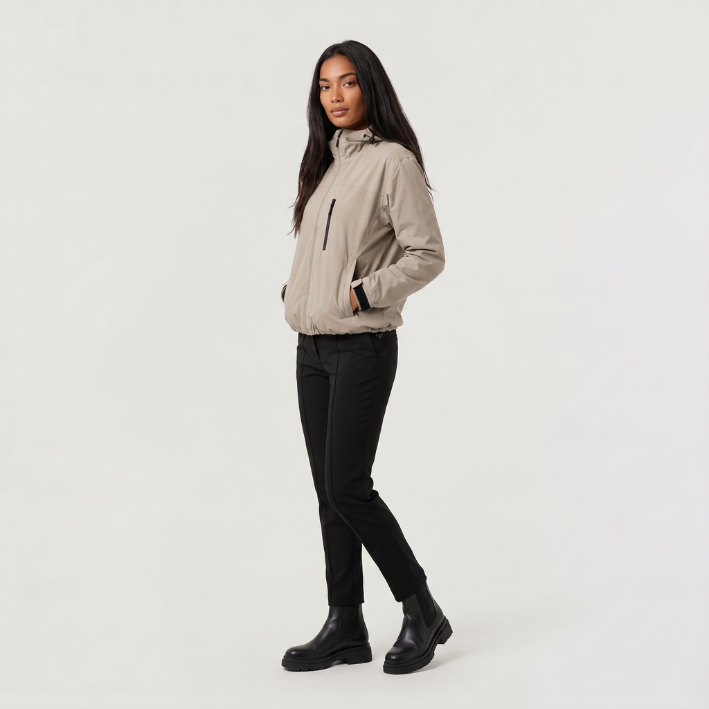 Women's Cropped Hooded Windbreaker Jacket