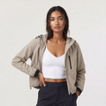 Women's Cropped Hooded Windbreaker Jacket