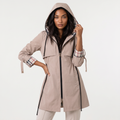Women's Hooded Drawstring Longline Jacket