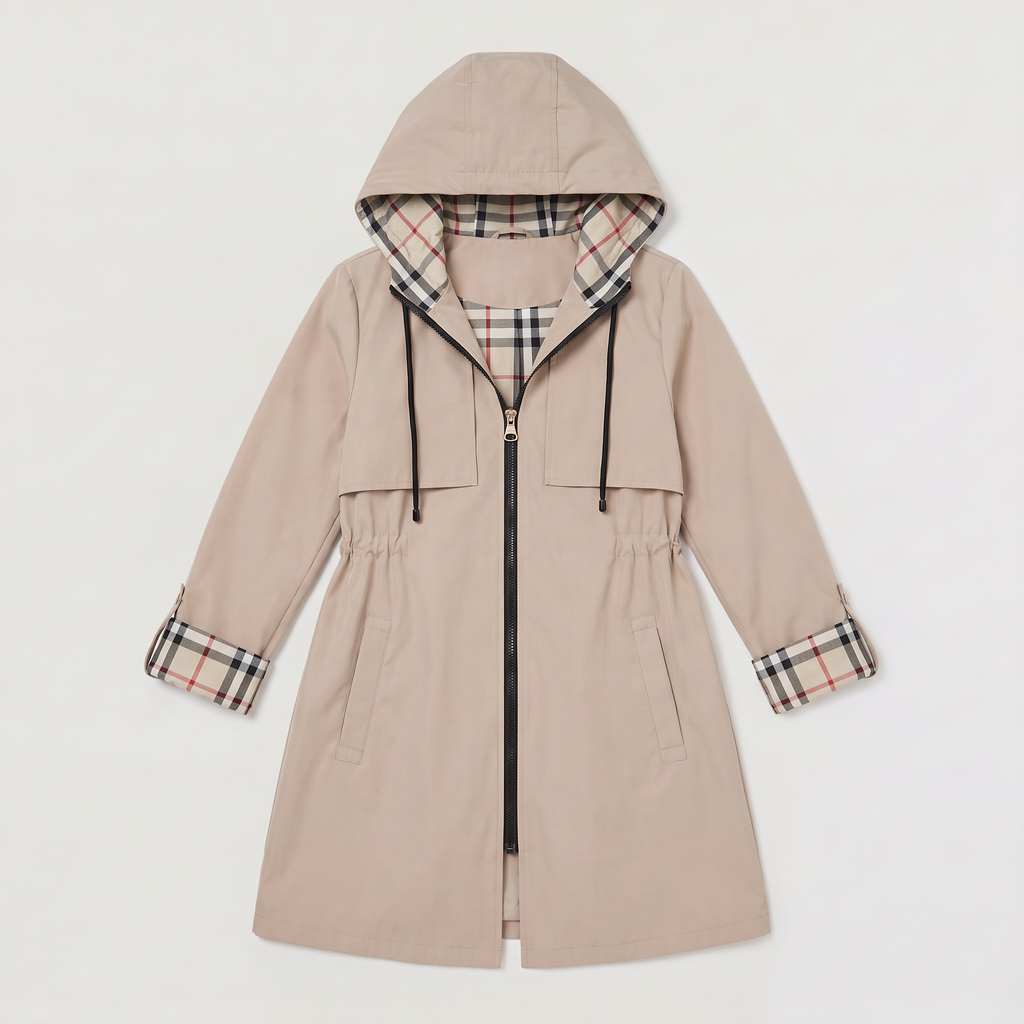 Women's Hooded Drawstring Longline Jacket