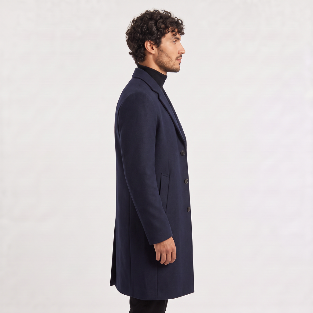 Men's Longline Single-Breasted Coat
