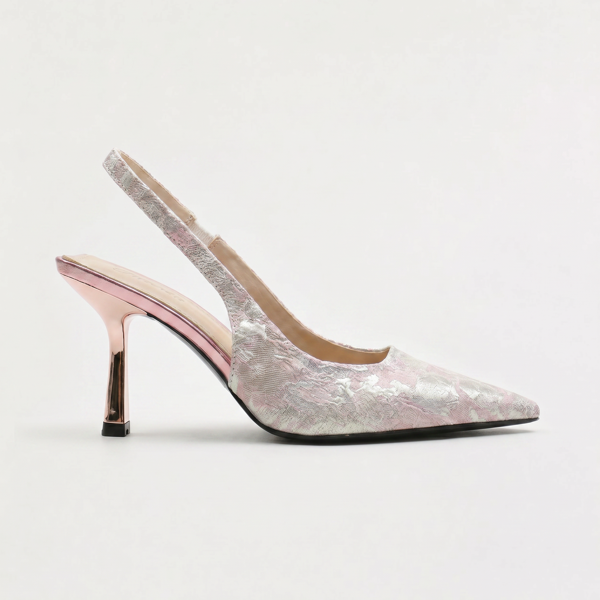 Women's Slingback Heels - Glitter Pointed Toe