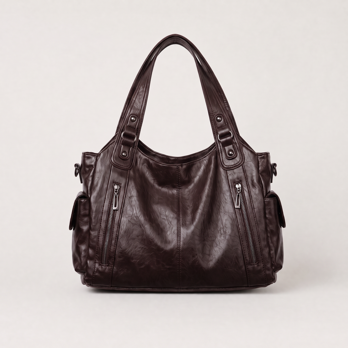 Women's Multi-Pocket Slouchy Shoulder Bag