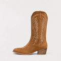 Women's Embroidered Suede-Look Cowboy Boots