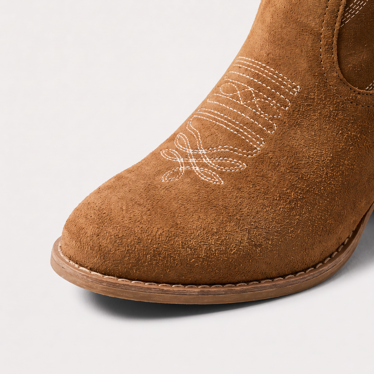 Women's Embroidered Suede-Look Cowboy Boots