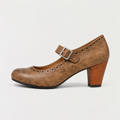 Women's Brogue Mary Jane Block Heel Shoes