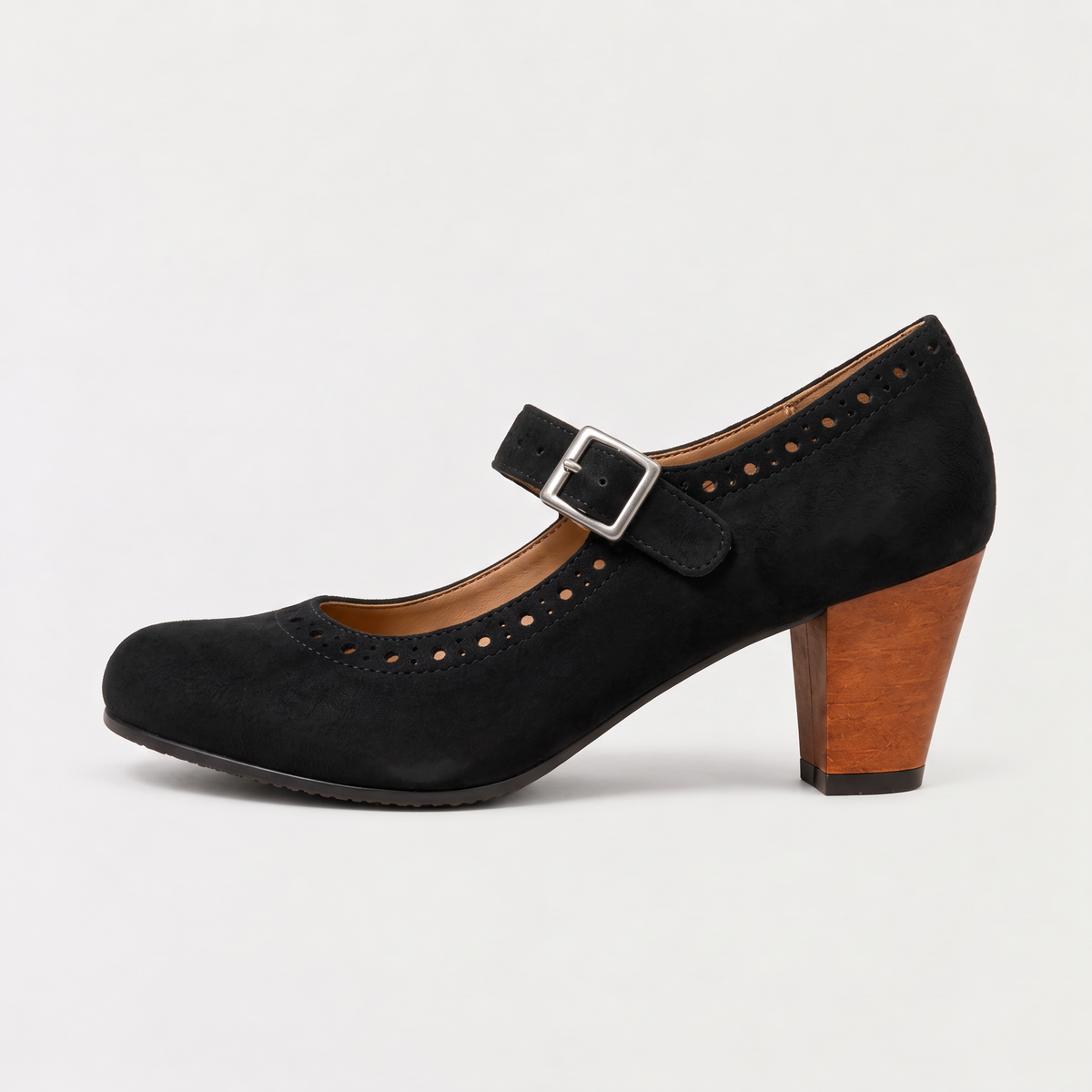 Women's Brogue Mary Jane Block Heel Shoes