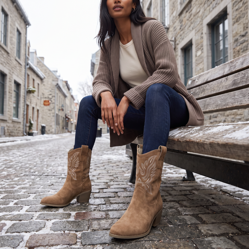 Women’s Embroidered Mid-Calf Western Boots