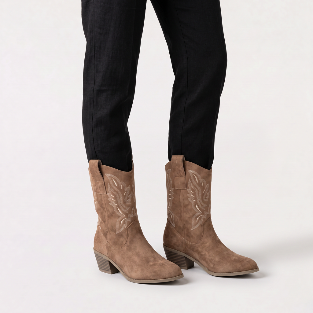 Women’s Embroidered Mid-Calf Western Boots