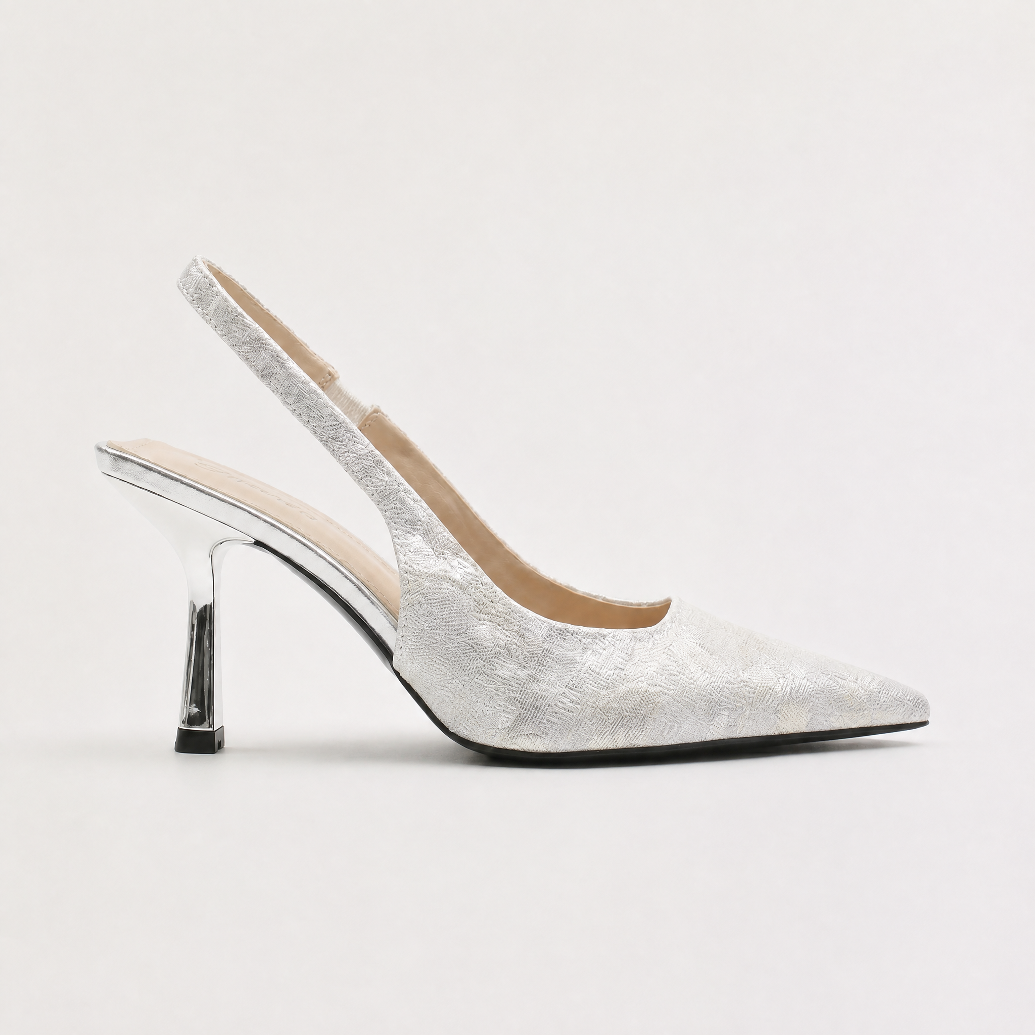 Women's Slingback Heels - Glitter Pointed Toe