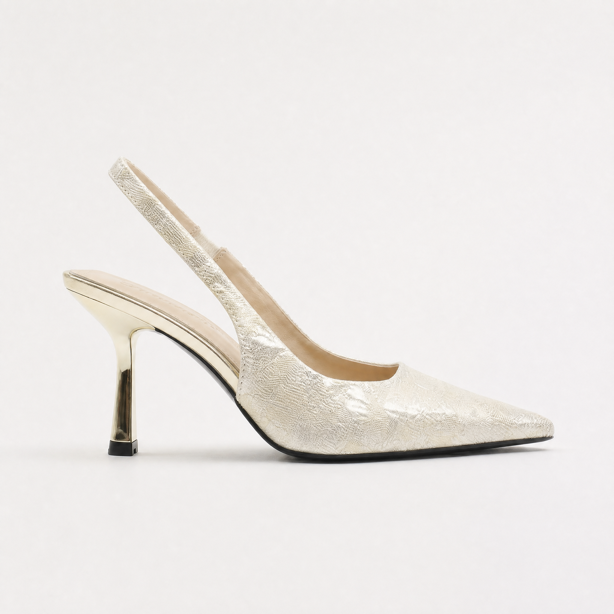 Women's Slingback Heels - Glitter Pointed Toe