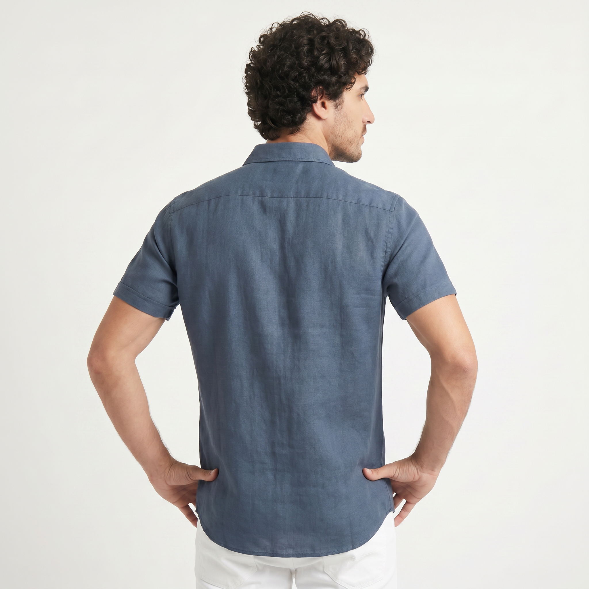 Men's Cotton Linen Short Sleeve Shirt