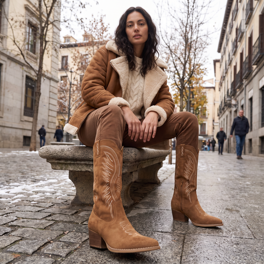Women's Embroidered Western Calf-High Boots