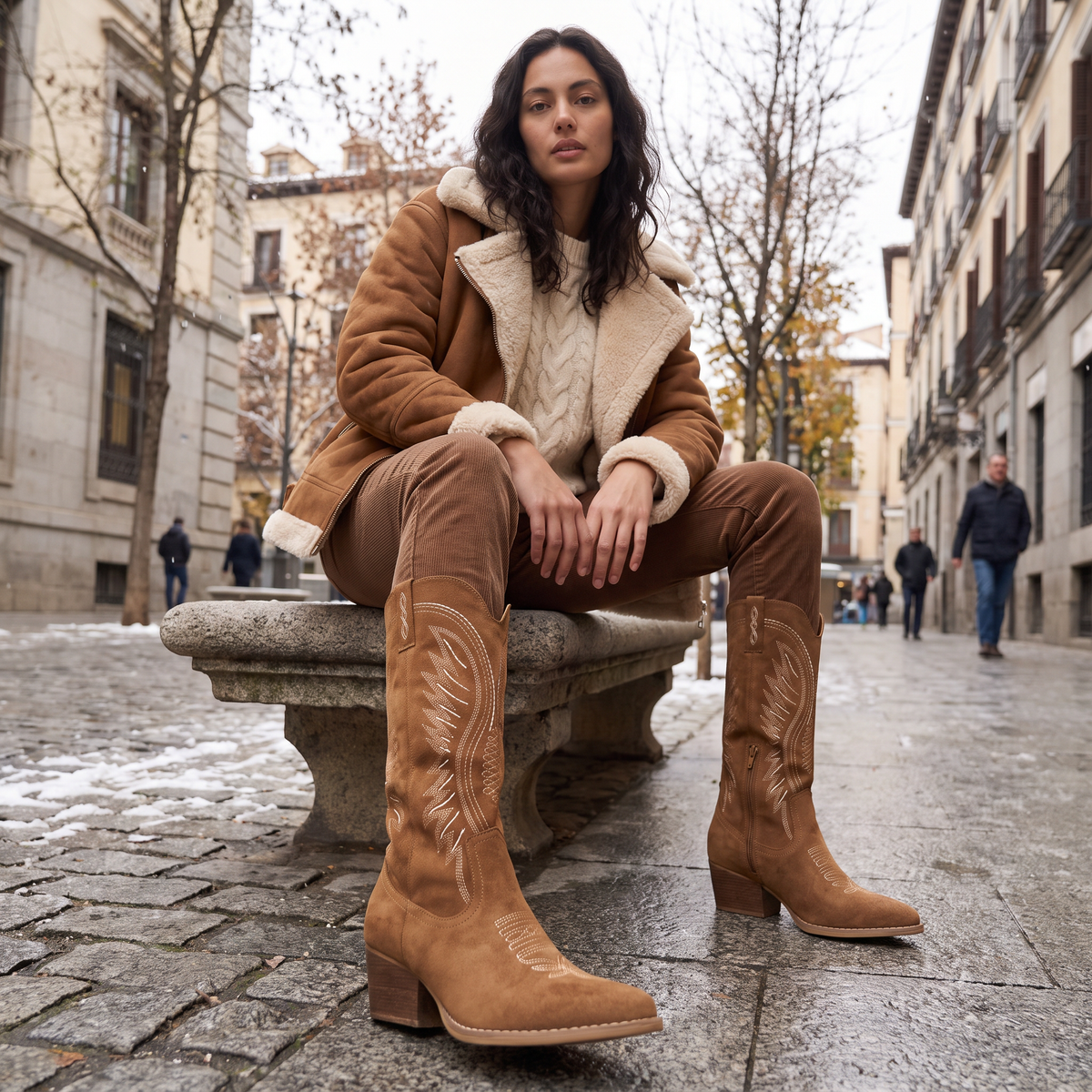 Women's Embroidered Western Calf-High Boots