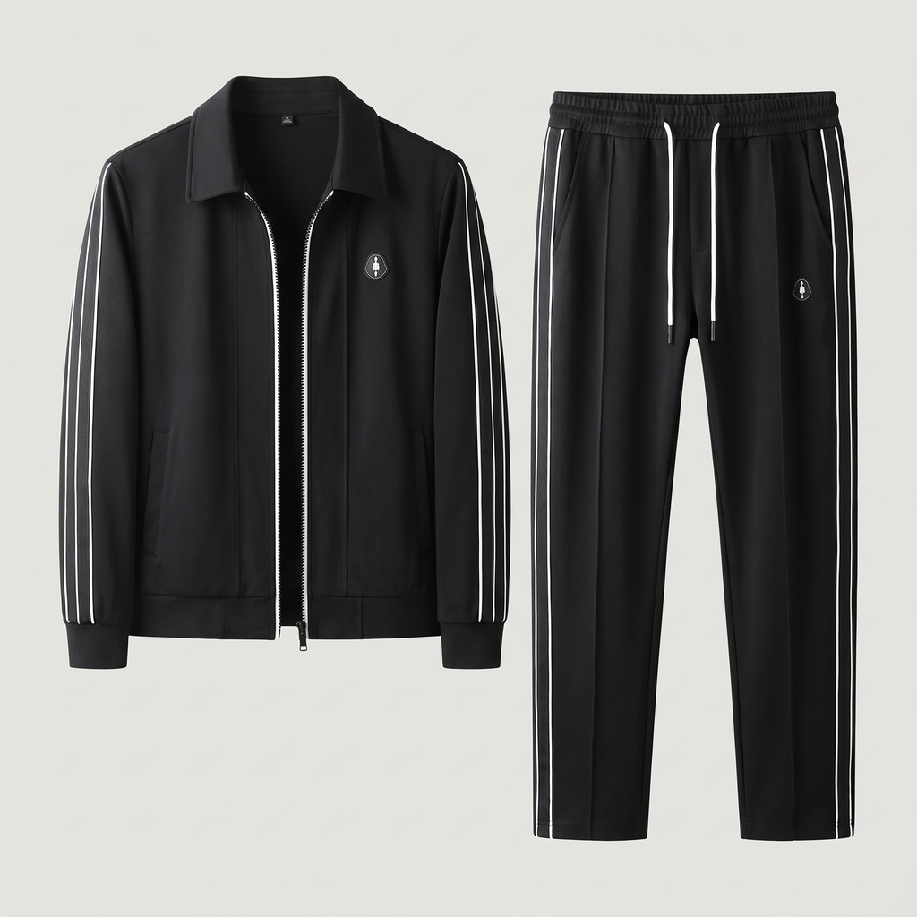 Men's Zip-Up Tracksuit Set