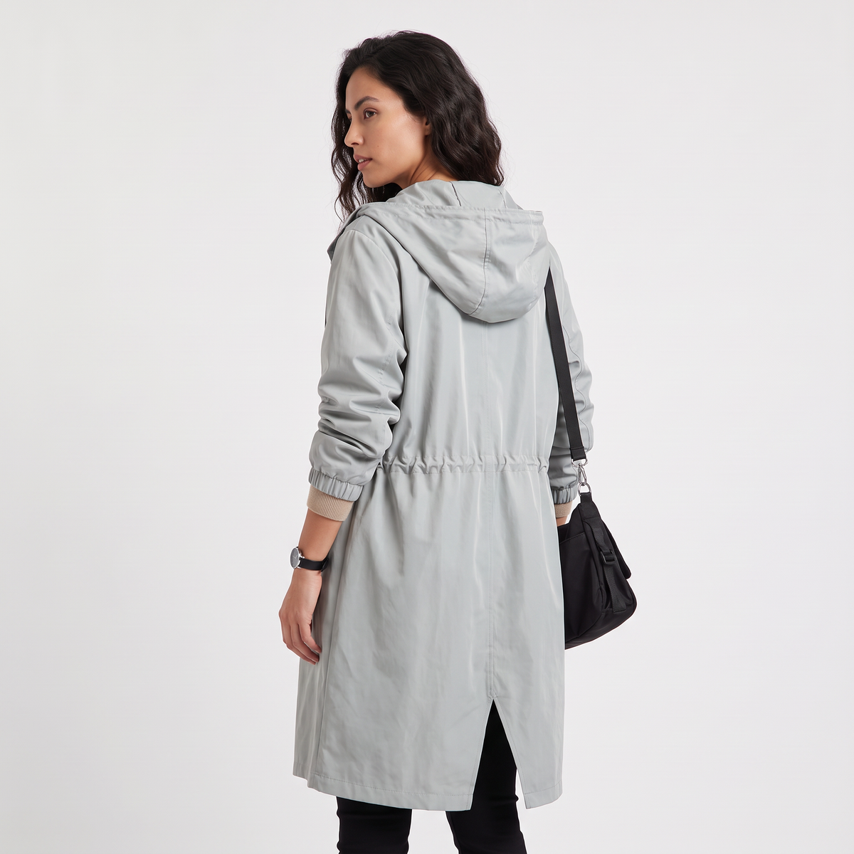 Women's Hooded Longline Raincoat