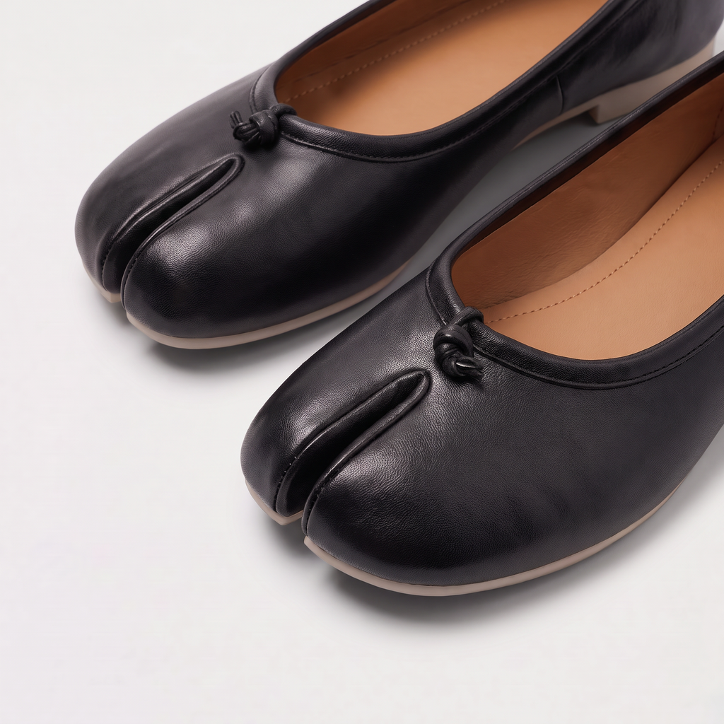 Women's Split-Toe Leather Ballet Flats
