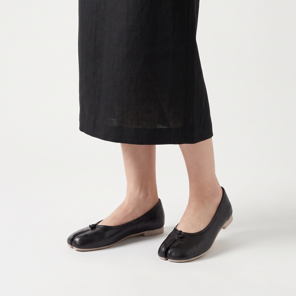 Women's Split-Toe Leather Ballet Flats