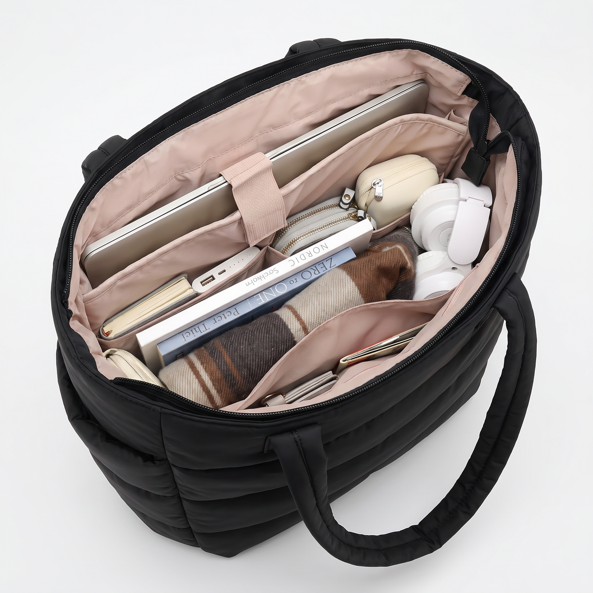 Women's Quilted Puffer Tote Bag